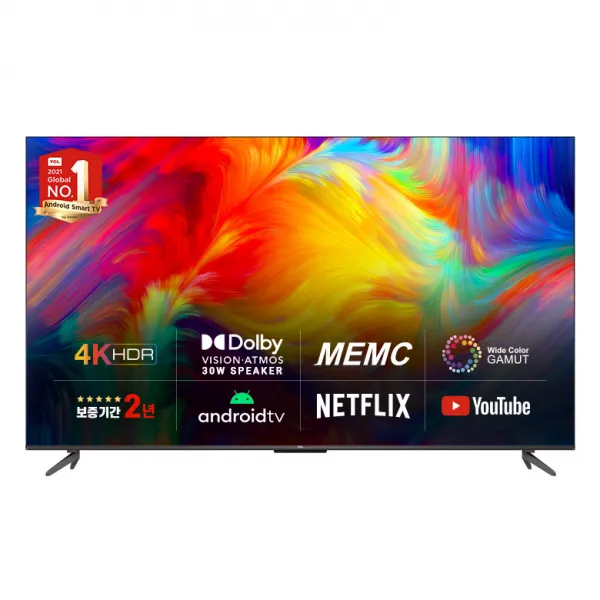 TCL 4KUHD 안드로이드11 TV, 75P735, 191cm(75인치), 스탠드형, 방문설치