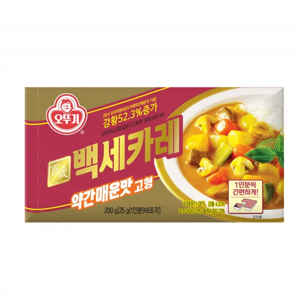 오뚜기 백세카레 고형 약간매운맛, 200g, 1개