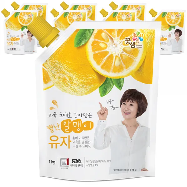 꽃샘 별난 알맹이 유자 1kg 8개