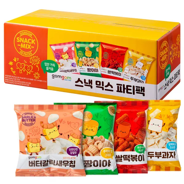 곰곰 스낵믹스 파티팩 4종, 20입