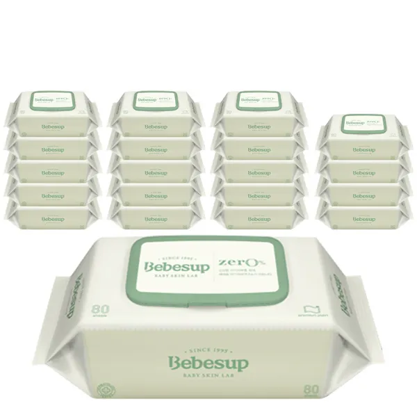 베베숲 저자극 제로 물티슈 캡형 80매 20팩