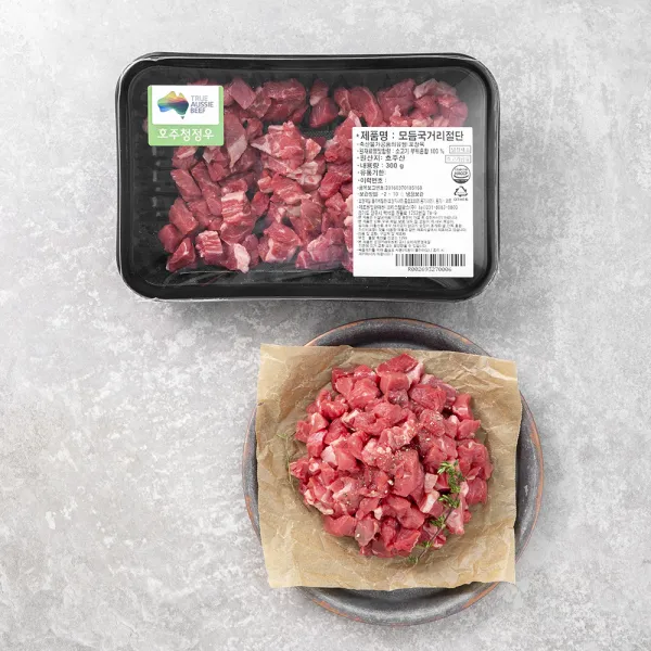 호주산 소고기 모듬 국거리용 (냉장), 300g, 1개