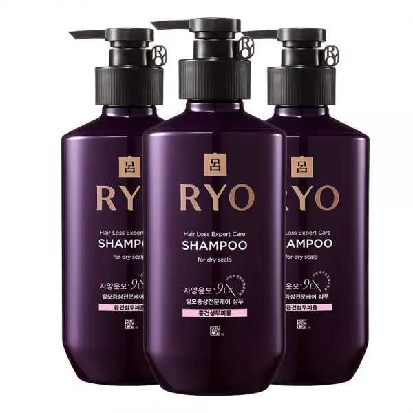 려 자양윤모 9EX 탈모증상전문케어 중건성두피용 샴푸, 400ml, 3개