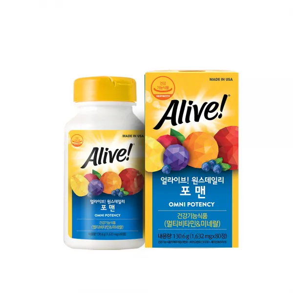 얼라이브 원스데일리 포맨 멀티비타민 80정, 1개, 130.6g