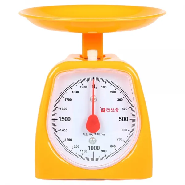 러브송 주부저울 2kg 오렌지색