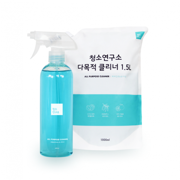 청소연구소 다목적 세정제 480ml + 다목적 세정제 리필 1.5L, 1세트