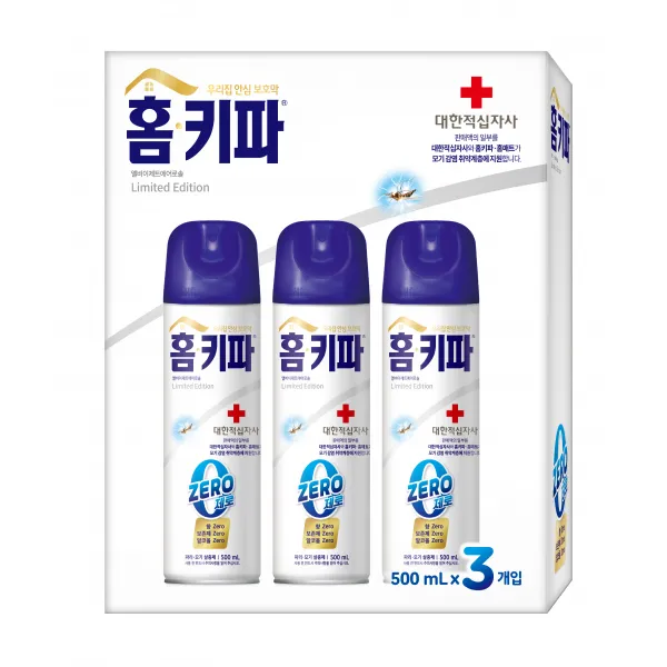 홈키파 대한적십자사 한정판 제로 에어졸 3p, 1세트, 1500ml