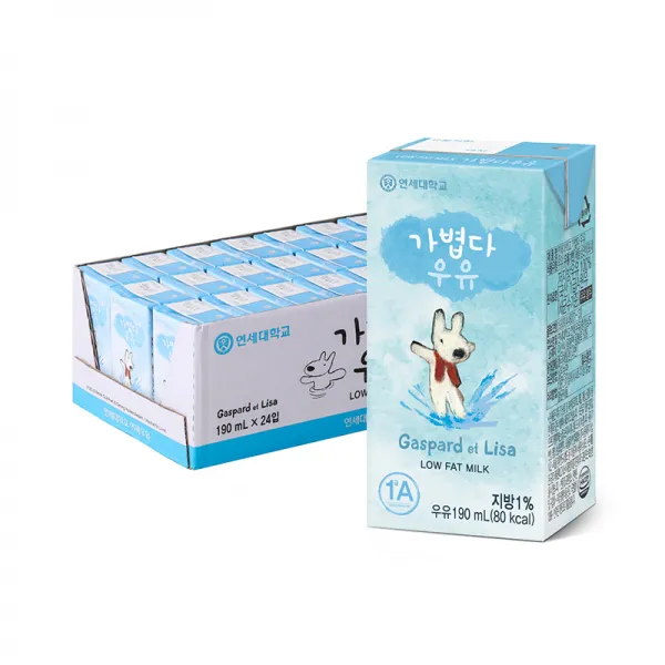 연세우유 가볍다 우유, 190ml, 24팩