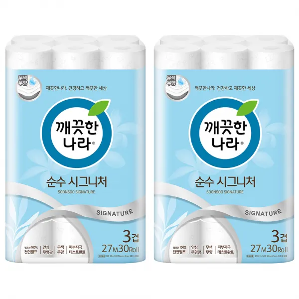 깨끗한나라 순수시그니처 27m, 30롤, 2팩