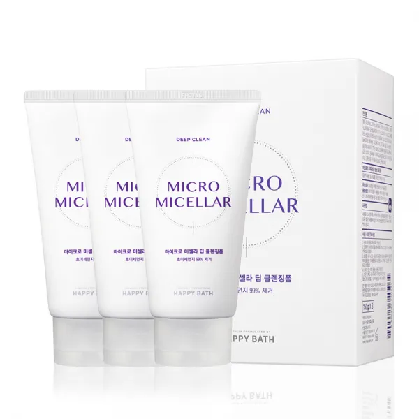 해피바스 마이크로 미셀라 딥 클렌징폼 150g 3개