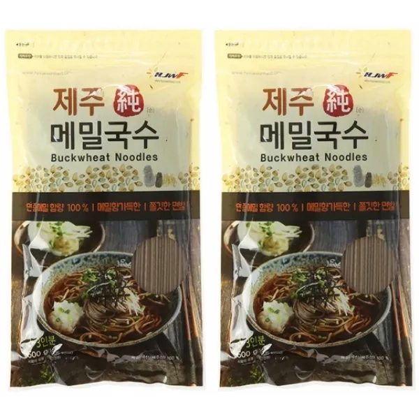 효자원 제주 순메밀국수, 500g, 2개