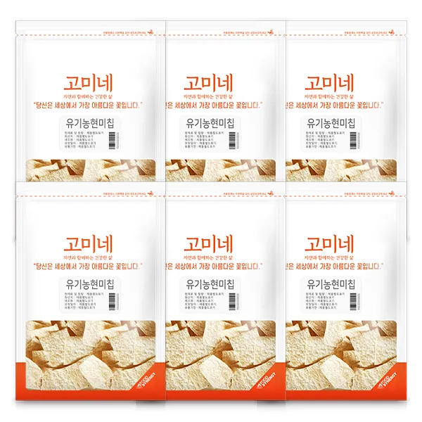고미네 유기농 현미칩, 100g, 6개