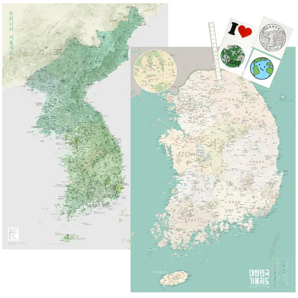 모티프맵 우리나라 가볼지도 + 대한민국 가볼지도, 1세트