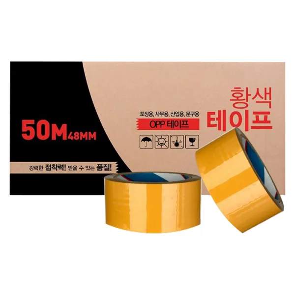 대박테이프 황색 박스테이프 48mm x 50m, 50개입