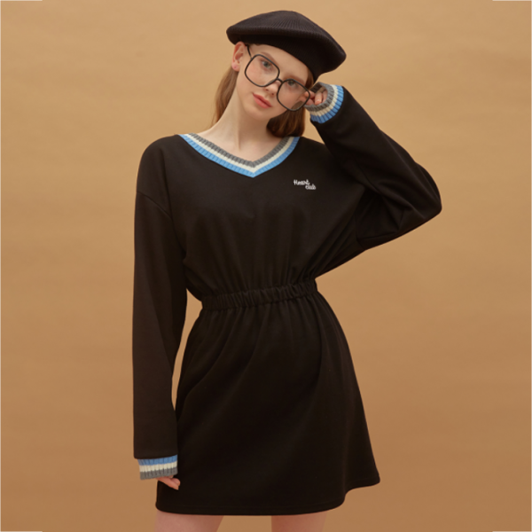 하트클럽 Heart V neck Jersey Dress