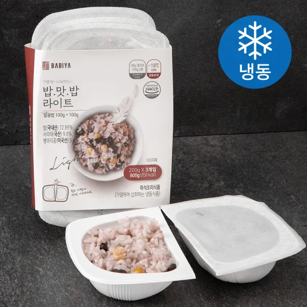 밥이야 0.5공기 밥맛밥라이트 알콩밥 (냉동), 200g, 3개