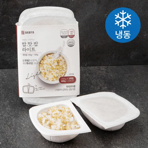 밥이야 0.5공기 밥맛밥라이트 귀리밥 (냉동), 200g, 3개
