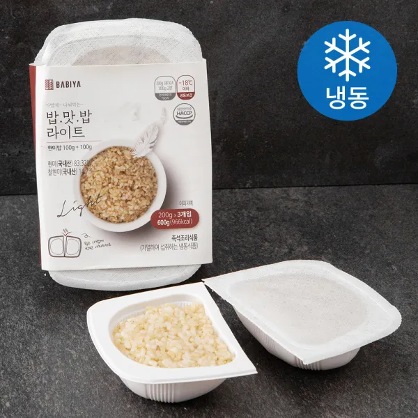 밥이야 0.5공기 밥맛밥라이트 현미밥 (냉동), 200g, 3개