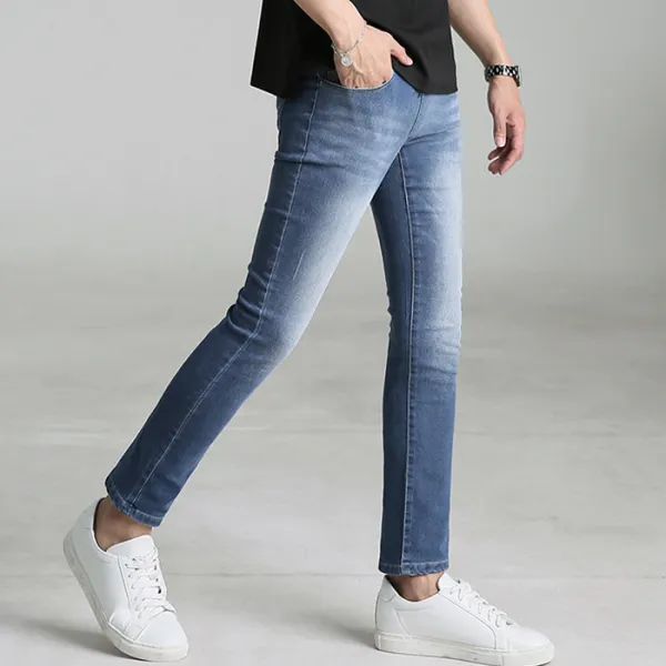 업클라스 남성용 썸머 워싱 밴딩 청바지 B054