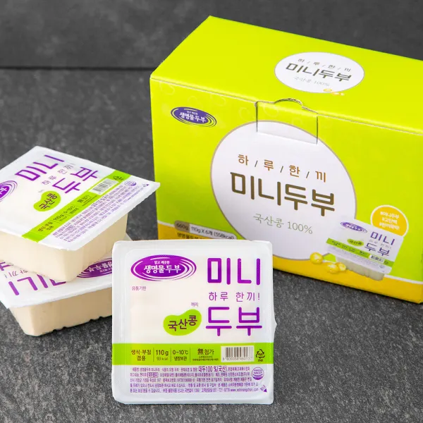 국산콩 하루한끼 미니두부, 110g, 6개입