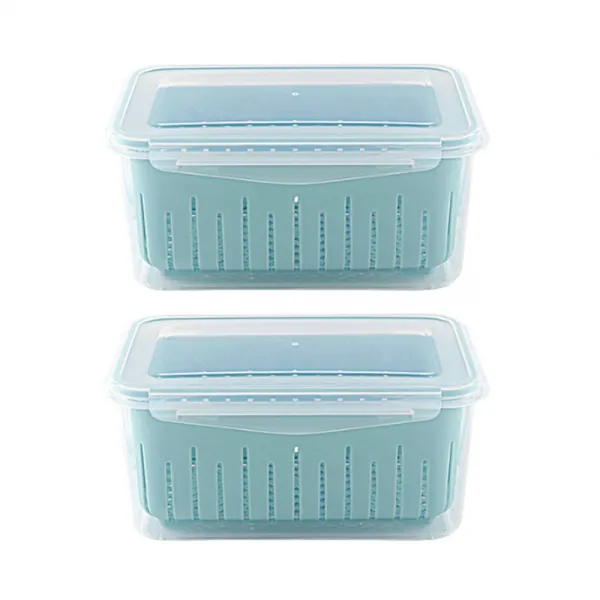 제오닉 나누담 채반 밀폐용기 하늘색 4000ml, 2개, 밀폐용기 2p