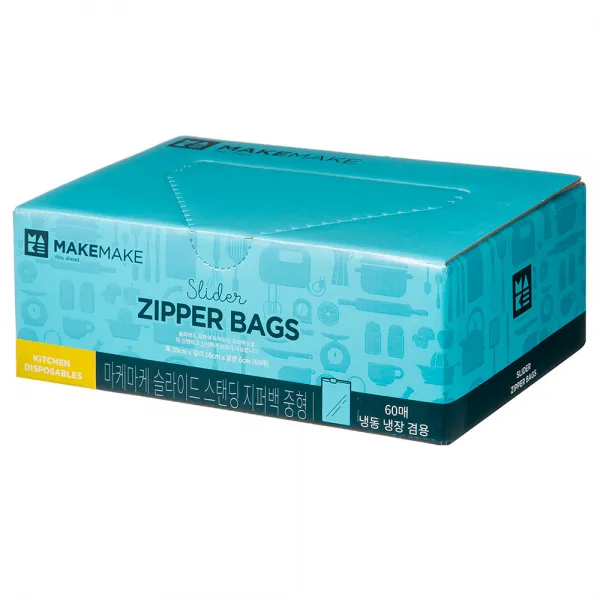 쿠팡 브랜드 마케마케 슬라이더 지퍼백 스탠딩 중형 60매