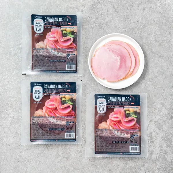 존쿡델리미트 카나디안 베이컨, 150g, 3개