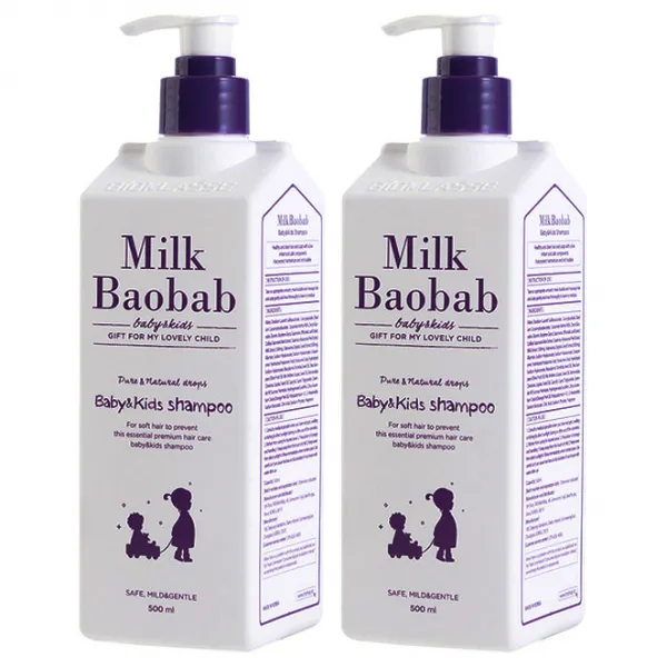 밀크바오밥 베이비&키즈 샴푸 풍선껌향, 500ml, 2개