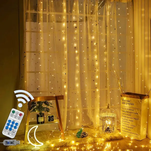 비상 Led 인테리어 와이어 감성 캠핑 커튼 줄조명 300구 1. 전구색