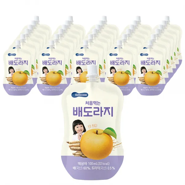 베베쿡 처음 먹는 배도라지 유아 음료, 60개입