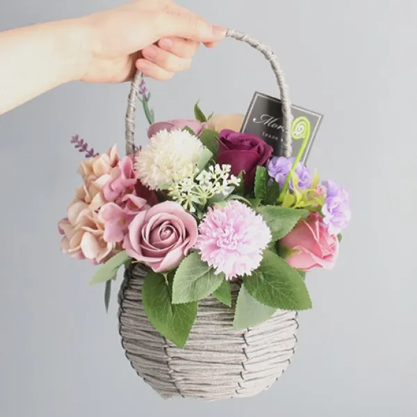 모리앤 귀여운 통통 꽃바구니 퍼플통통