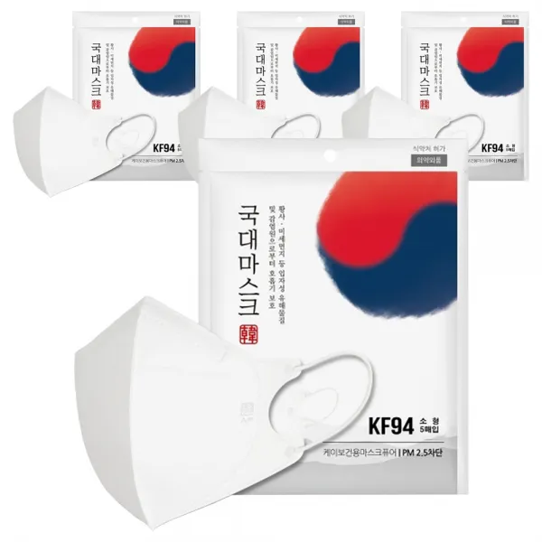 황사 미세먼지 국대마스크 소형 KF94, 5개입, 24개, 흰색