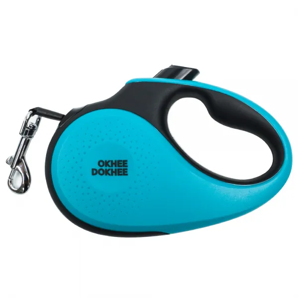 옥희독희 꼬임방지 강아지 자동 리드줄 블루그린