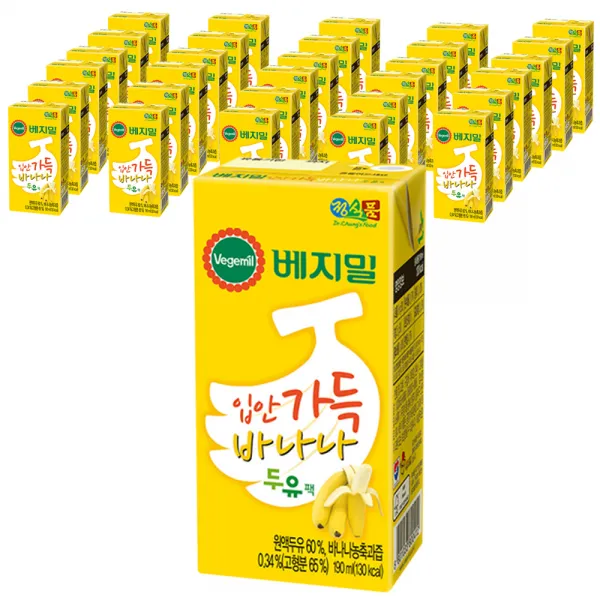 베지밀 입안가득 바나나 두유, 190ml, 64개