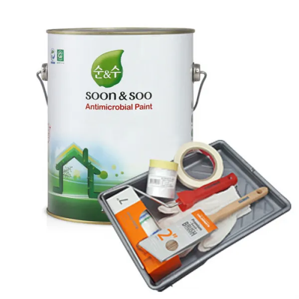 노루페인트 순앤수 페인트 4L + 도구세트 7인치, 마론버터 3060