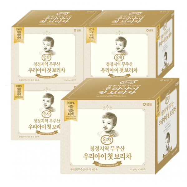 순작 청정지역 무주산 우리아이 첫 보리차 24티백, 보리맛, 4개