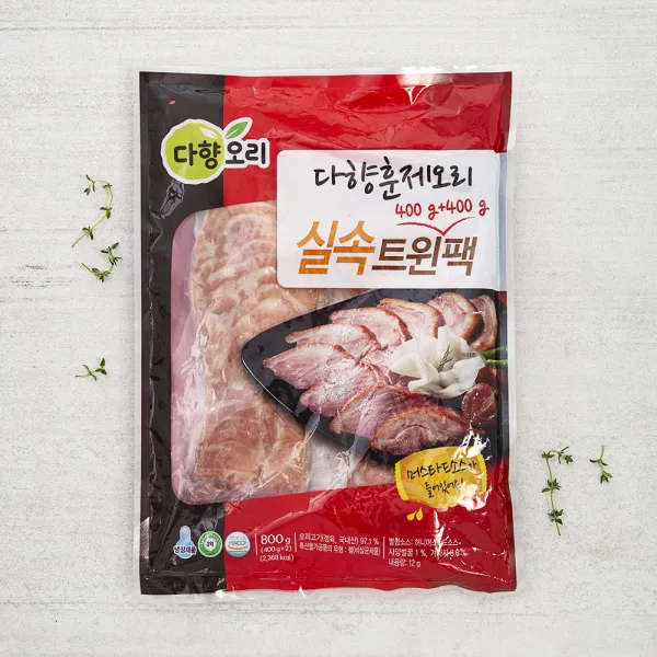 다향오리 훈제오리 실속트윈팩, 400g, 2개입