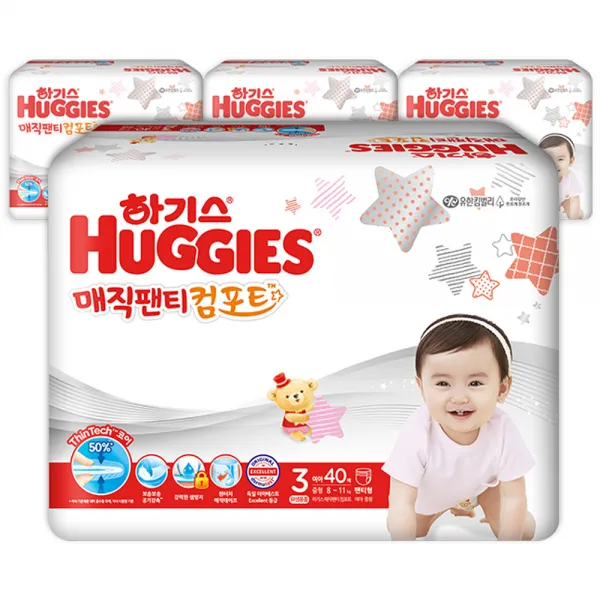 하기스 2020 매직팬티 컴포트 팬티형 기저귀 여아용 중형 3단계 8~11kg 160매