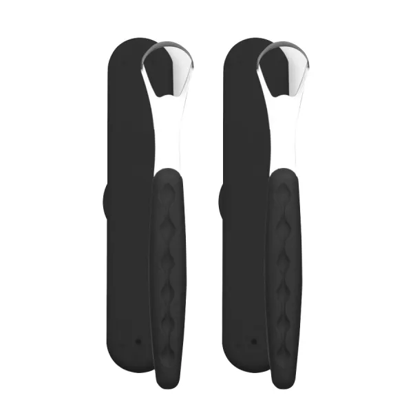 비즈온 성인용 혀 설태 제거 클리너 블랙, 25.5g, 2개