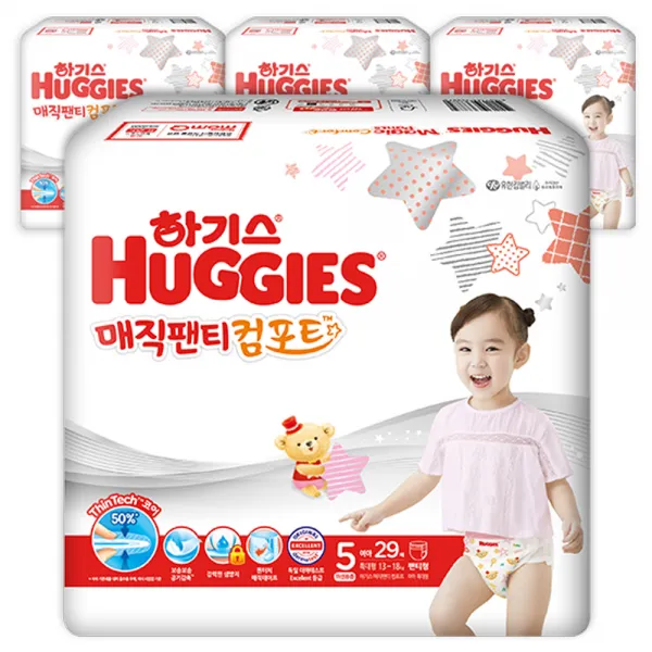 하기스 2020 매직팬티 컴포트 팬티형 기저귀 여아용 특대형 5단계 13~18kg 116매