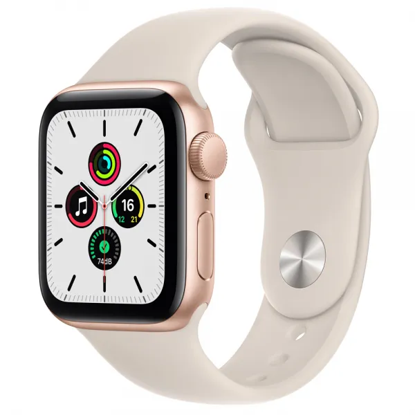 Apple 애플워치 SE, GPS, 골드 알루미늄 케이스, 스타라이트 스포츠 밴드
