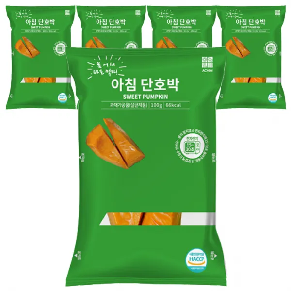 아침 바로먹는 꿀단호박 슬라이스, 100g, 5개