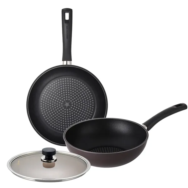 해피콜 다이아몬드 뉴그립 프라이팬 세트 3p 혼합색상 프라이팬 28cm + 웍 28cm + 뚜껑 28cm