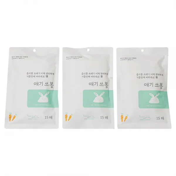 애기쓰봉 통째로 버리는 자연분해 싱크대배수구거름망, 15개입, 3개