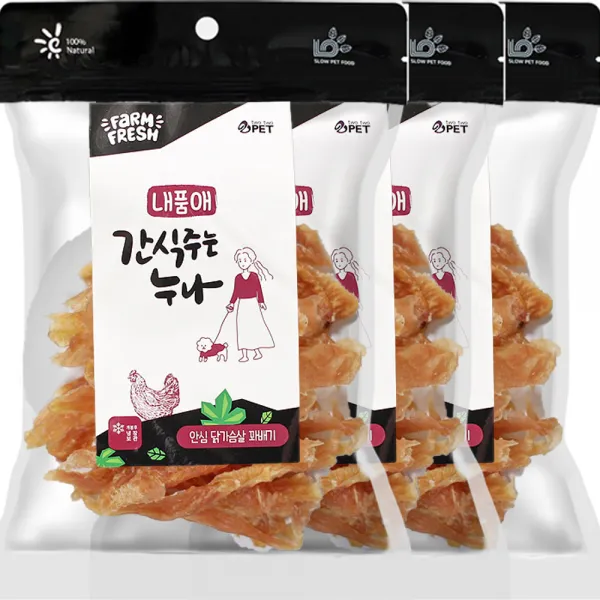 내품애 간식주는 누나 안심 닭가슴살 꽈배기 180g, 닭가슴살, 3개