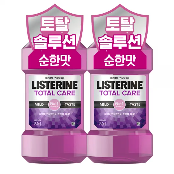 리스테린 토탈케어 마일드 구강청결제, 750ml, 2개