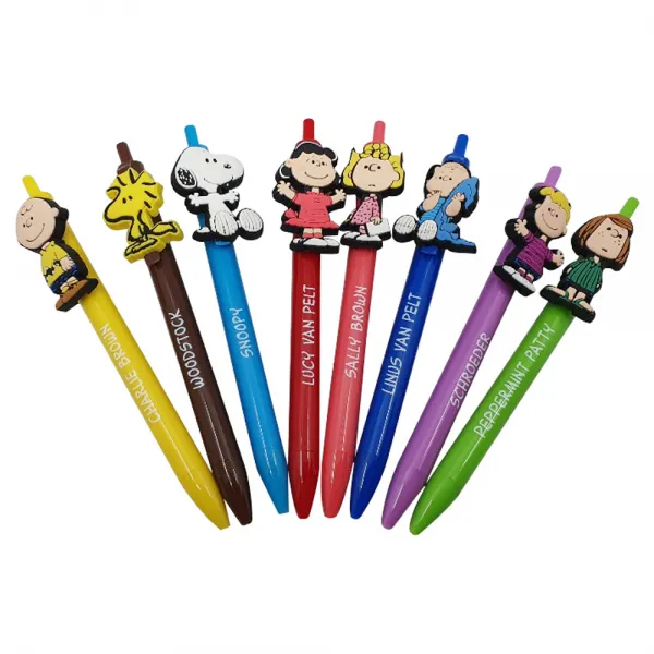 피너츠 스누피 실리콘 마스코트 볼펜 8종 세트 0.5mm, CHARLIE BROWN, WOODSTOCK, SNOOPY, LUCY VAN PELT, SALLY BROWN, LINUS VAN PELT, SCHROEDER, PEPPERMINT PATTY, 1세트