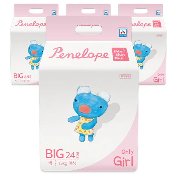 페넬로페 씬씬씬 플러스 팬티기저귀 여아용 빅형(13kg 이상), 96매