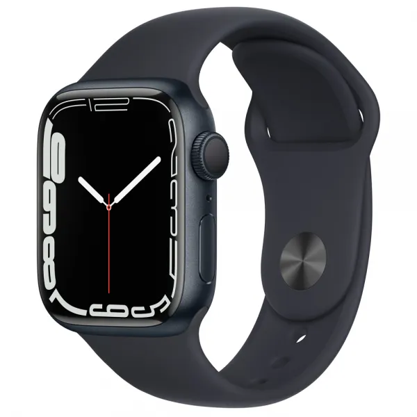 Apple 애플워치 7 알루미늄 케이스 + 스포츠 밴드, GPS, 미드나이트 케이스, 미드나이트 밴드