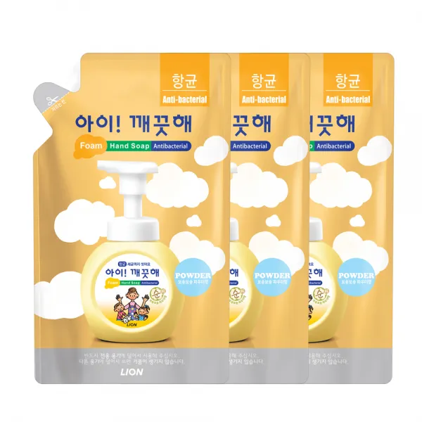 아이깨끗해 향균 거품 핸드 솝 순 리필, 450ml, 3개입